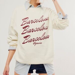Barcelona Graphic Cream Sweatshirt